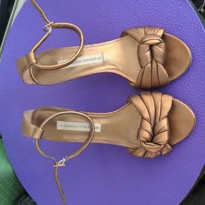 Cynthia Vincent size 7 bronze, 3.5 inch heel